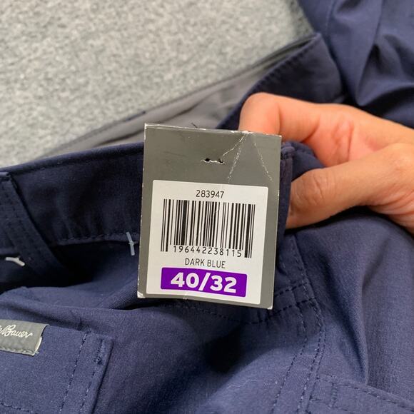 Eddie Bauer Pants Mens 40 Dark Blue Nylon Blend Fleece Lined Tech Cold Weather - Picture 10 of 13
